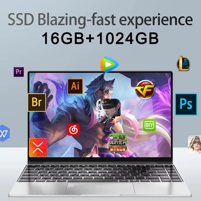 Ultra Slim 14.1-Inch Laptop – 16GB RAM, 2TB SSD, Full HD Display & Windows 11 Pro