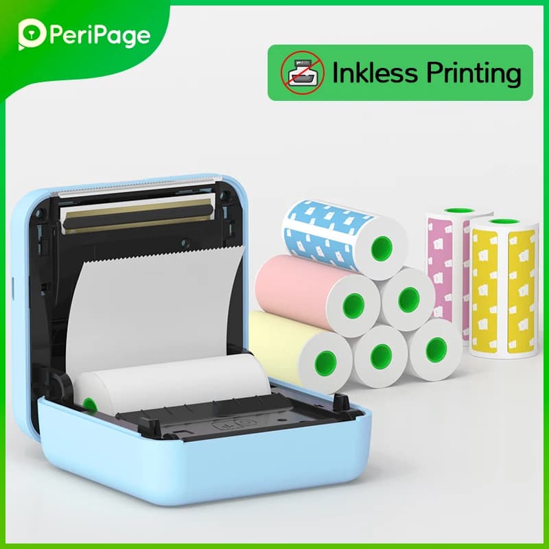 PeriPage A6 Pocket Thermal Printer – 304dpi Mini Photo, Label & Sticker Printer with USB Charging