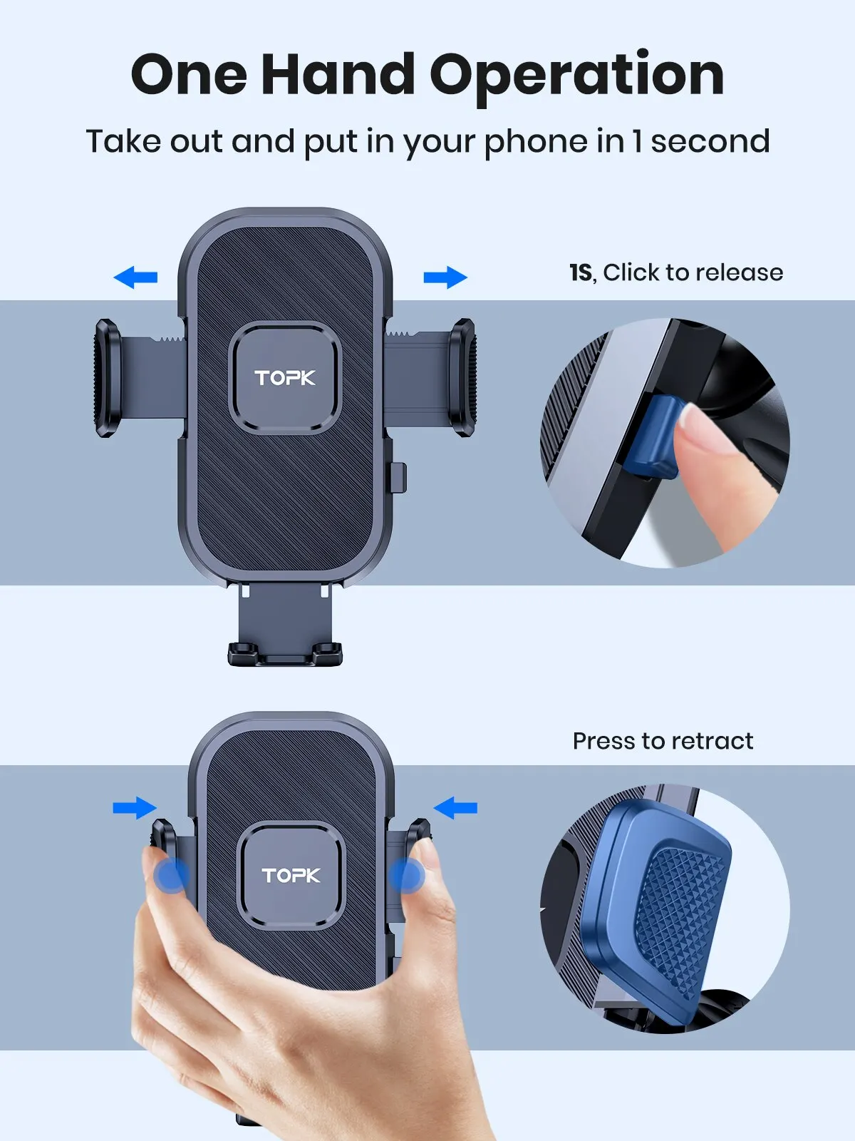 Universal Car Phone Holder – Strong Air Vent, Dashboard & Windshield Mount with Adjustable Viewing