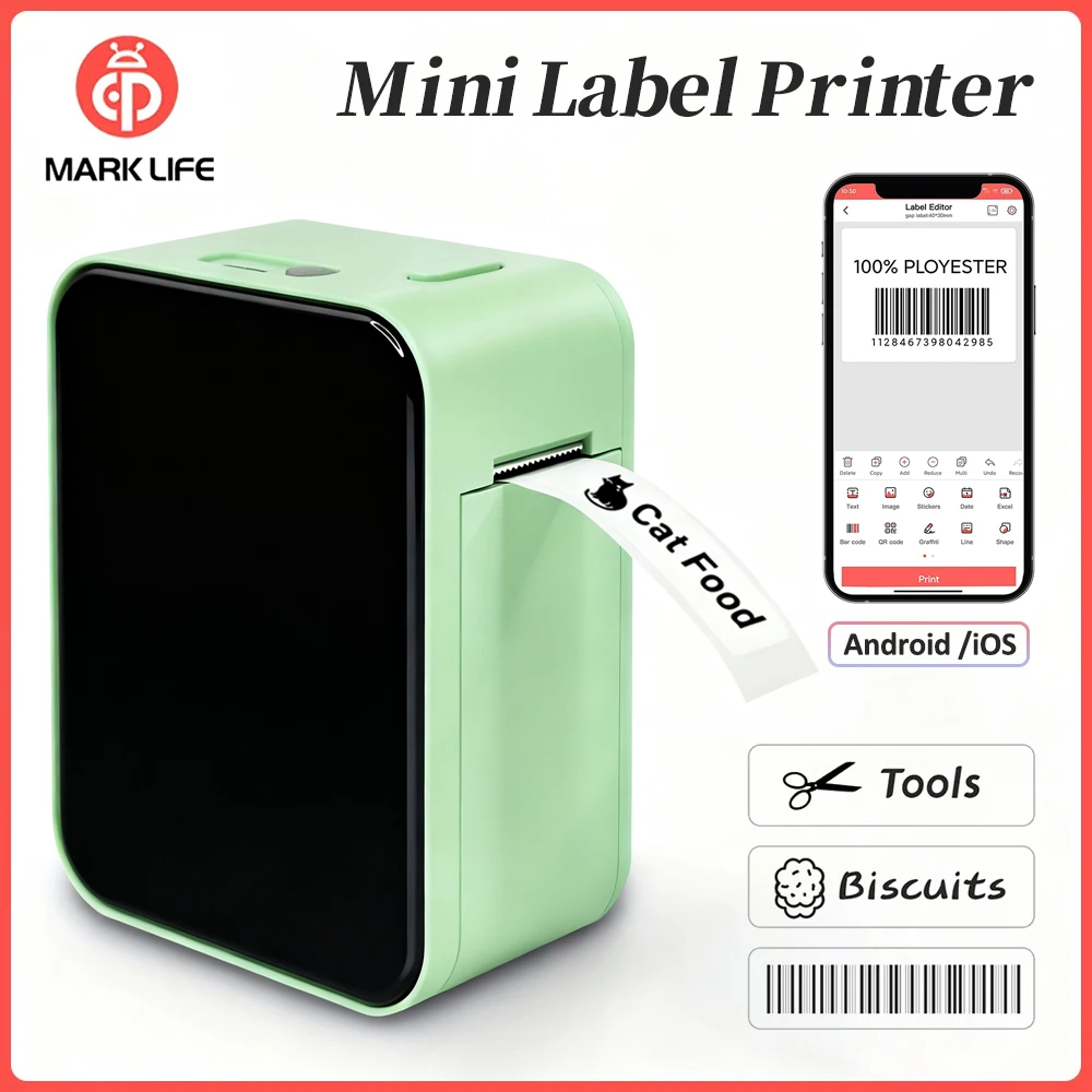P15 Bluetooth Thermal Label Printer – Mini Portable Sticker Maker with Type C Rechargeable Battery