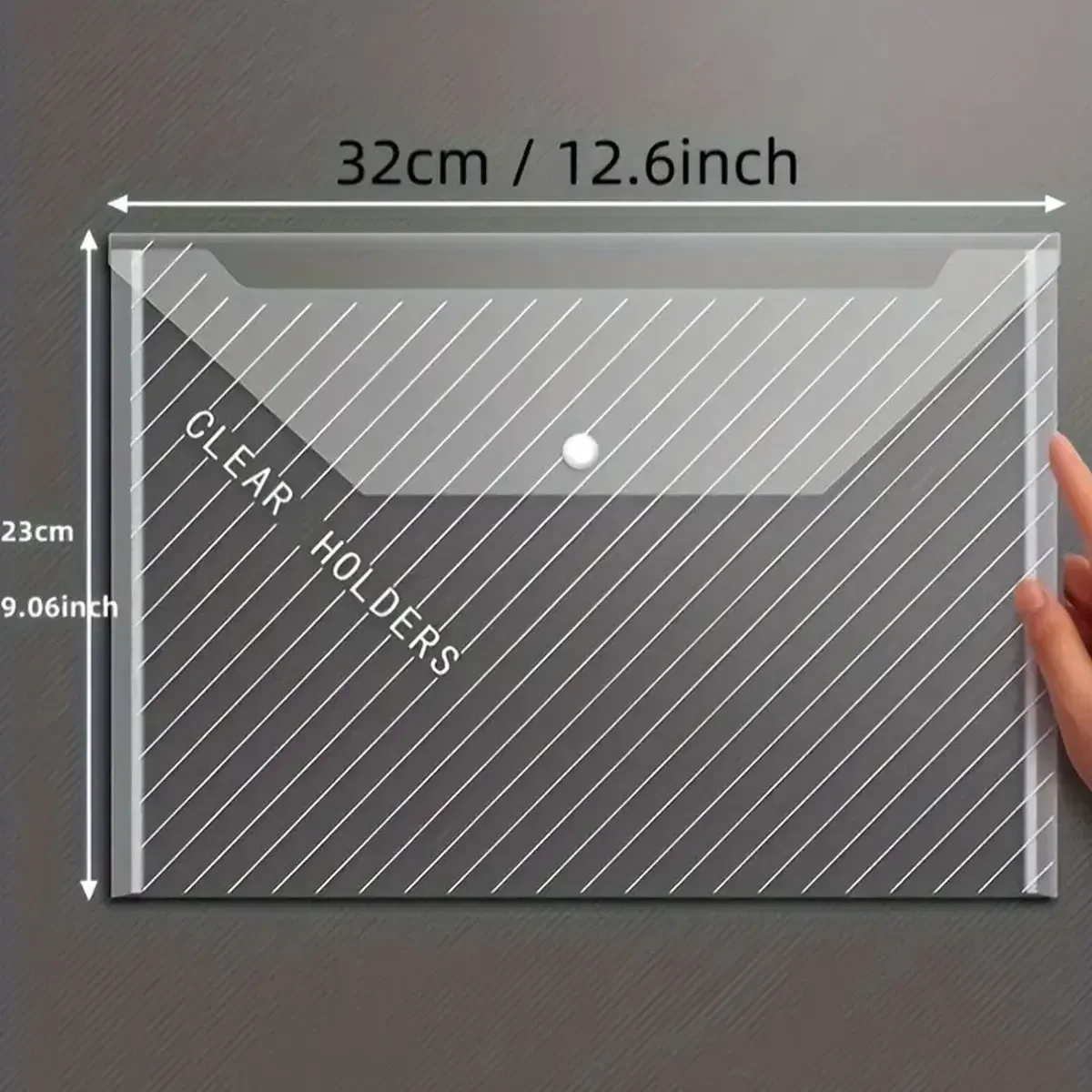 10-Piece A4 Transparent File Bags – Waterproof PP Document Storage Folders with Snap Closure