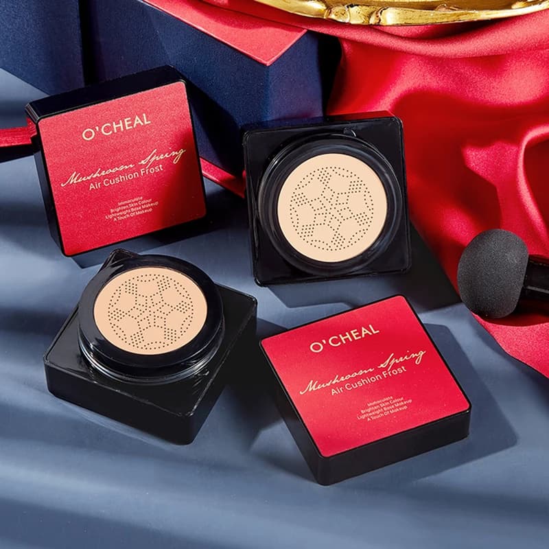 OCHEAL Mushroom Head BB Cream Foundation – Cushion Makeup Base with Concealer & Mushroom Puff