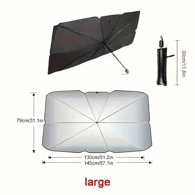 Car Sunshade Umbrella – Reflective UV Protection & Heat-Reducing Foldable Windshield Cover