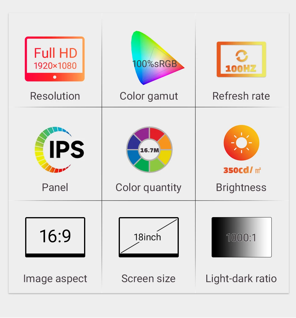 ZSUS 18.5-Inch Portable Monitor – 1080P IPS 100Hz HDR Display with 100% sRGB & Dual Speakers