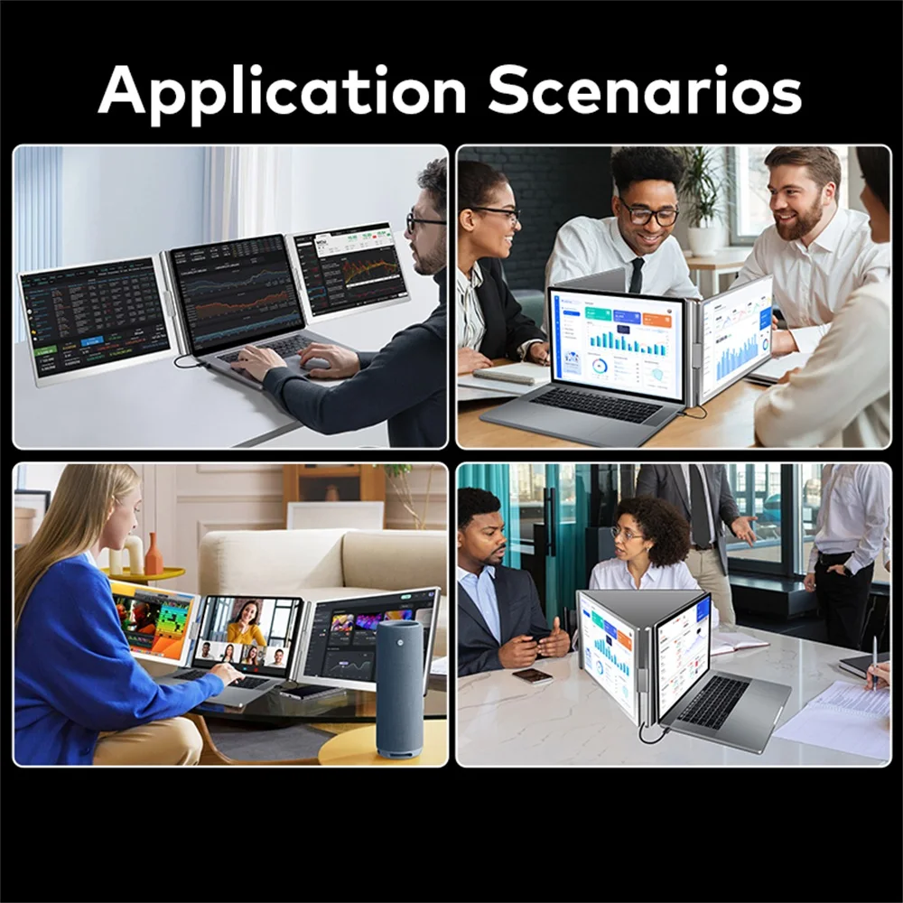 Portable Laptop Monitor – 14/15.6/16 Inch Rotatable External Display for Mac & Windows Laptops