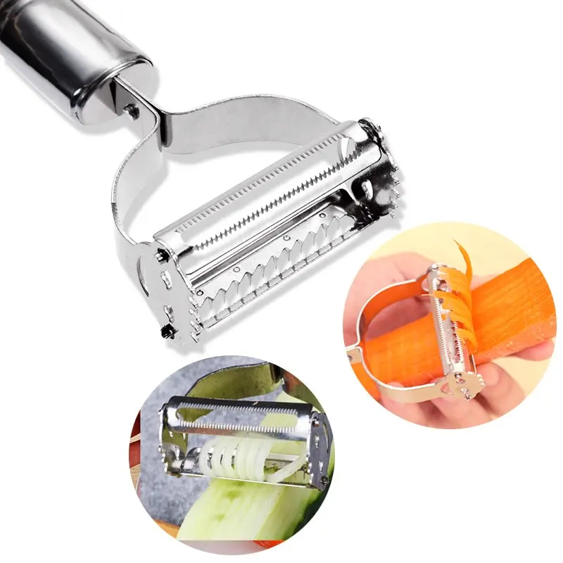 Stainless Steel Vegetable Peeler & Julienne Slicer – Multifunctional Potato, Carrot & Cucumber Grater