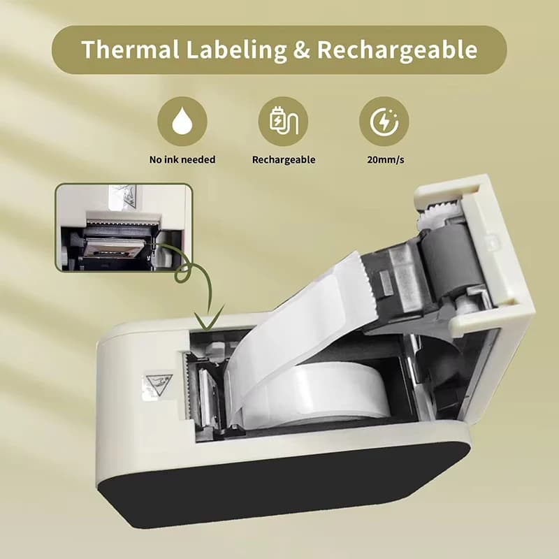 P15 Bluetooth Label Maker – Portable 203dpi Thermal Sticker Printer with Marklife App & Type C Rechargeable Battery