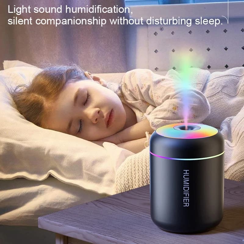 Mini USB Air Humidifier – Portable Cool Mist Aroma Diffuser with LED Light for Bedroom & Desktop