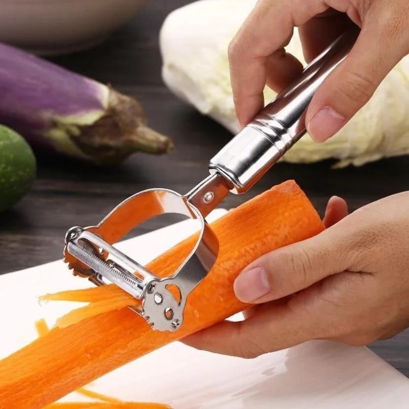 Stainless Steel Vegetable Peeler & Julienne Slicer – Multifunctional Potato, Carrot & Cucumber Grater