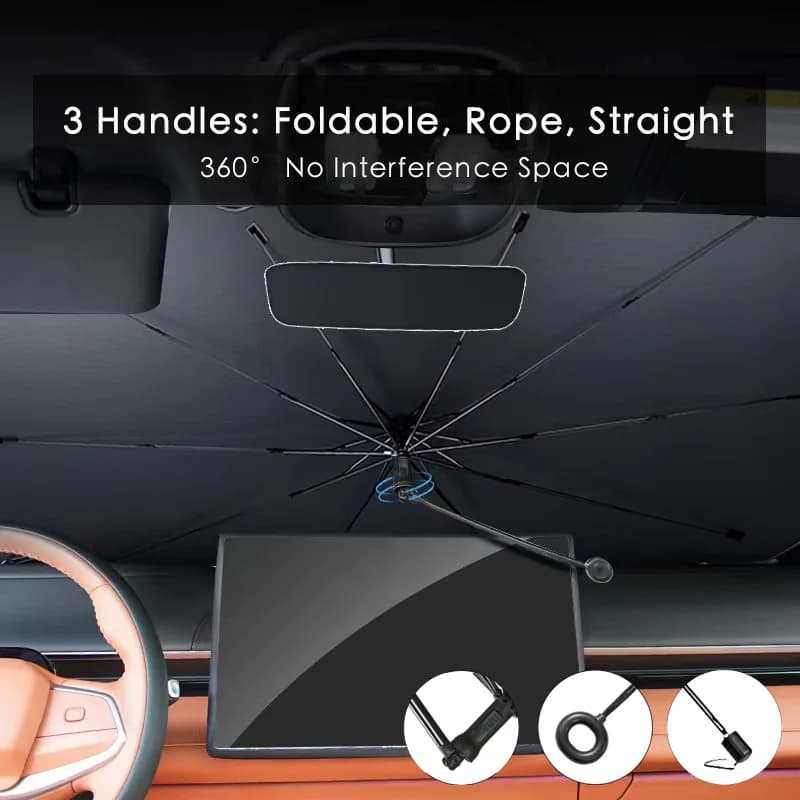 Car Windshield Umbrella Sunshade – Foldable Reflective UV & Heat Protection Cover for Cars, SUVs & Trucks