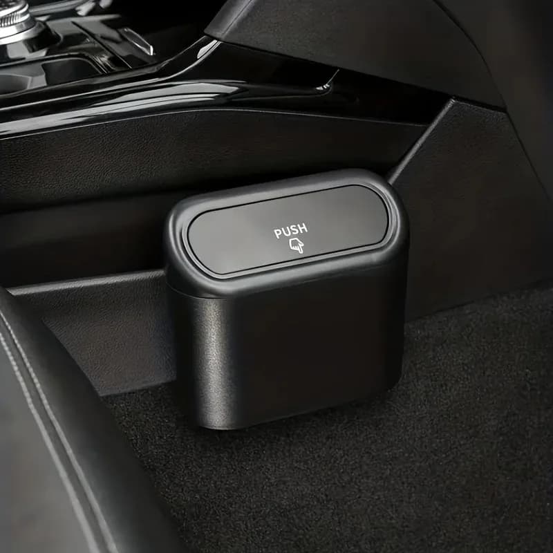 Mini Car Trash Can with Garbage Bags – Compact Leak-Proof ABS Car Waste Bin for Easy Cleaning