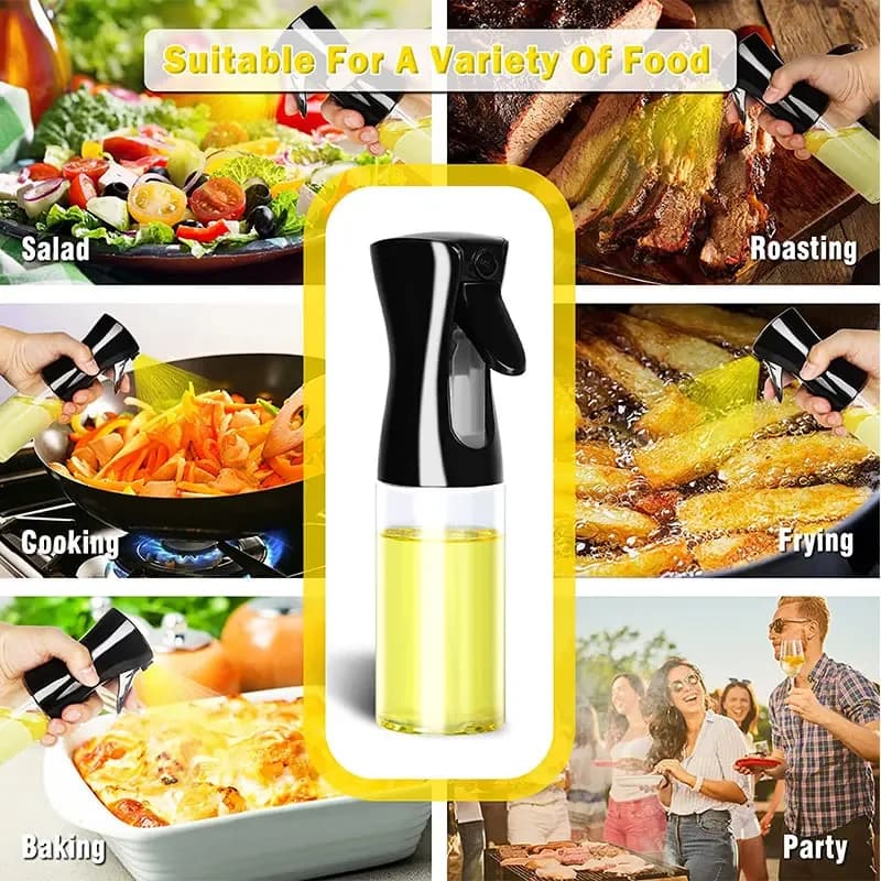 Oil Spray Bottle 200/300/500ml – Refillable Cooking Oil Sprayer for BBQ, Baking, Air Fryer & Kitchen
