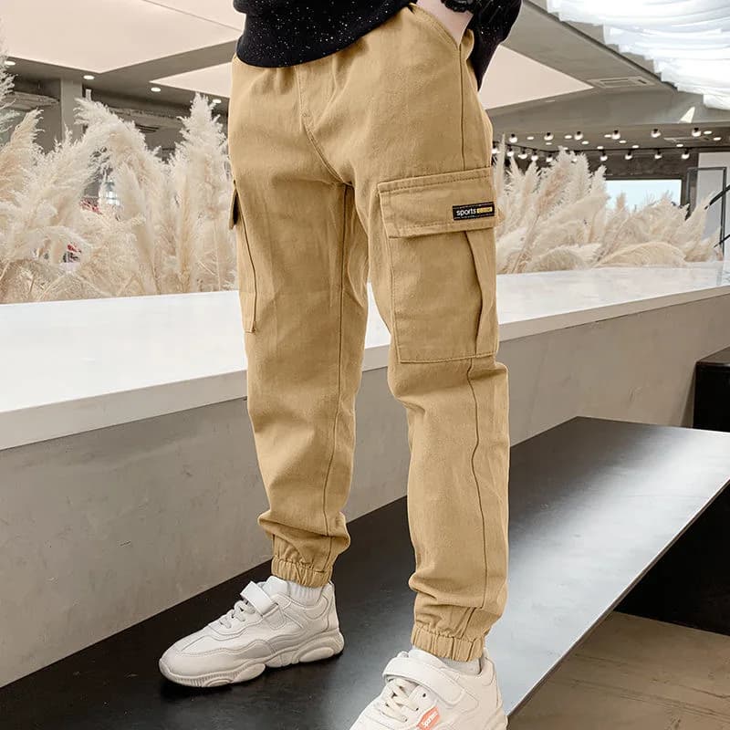 Boys Slim Fit Cargo Pants – Casual Outdoor Trousers for Kids & Teen Boys Ages 3–14