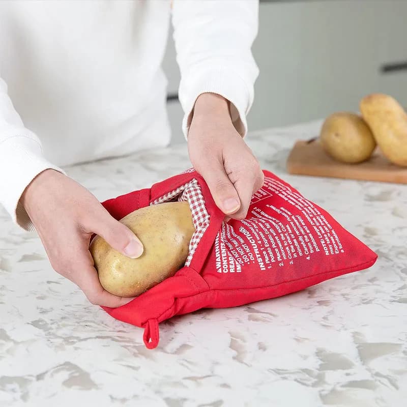 Reusable Microwave Potato Bag – Quick Baked Potato Cooker Pouch for Potatoes, Corn & More