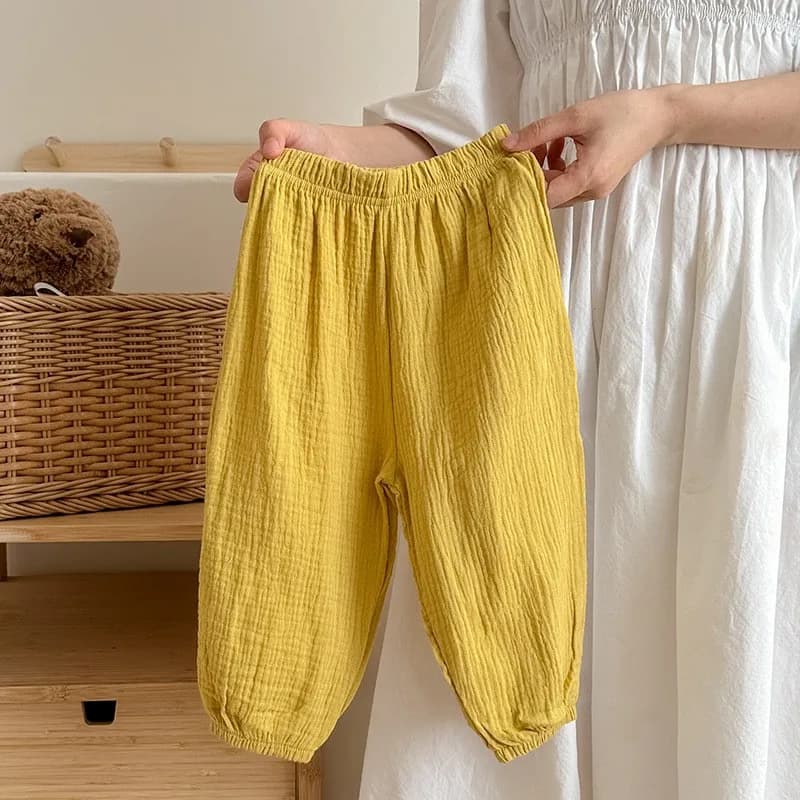 Kids Loose Summer Pants – Lightweight Solid Color Trousers for Baby Girls & Children