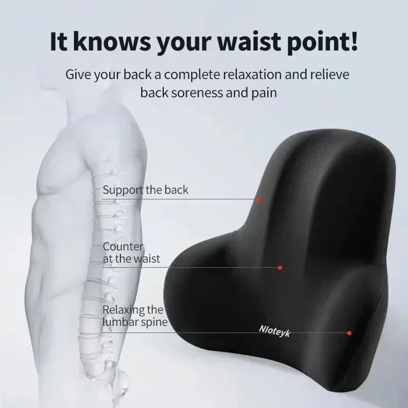 Memory Foam Car Neck & Lumbar Support Cushion – Universal Headrest & Waist Pillow for Car Seats
