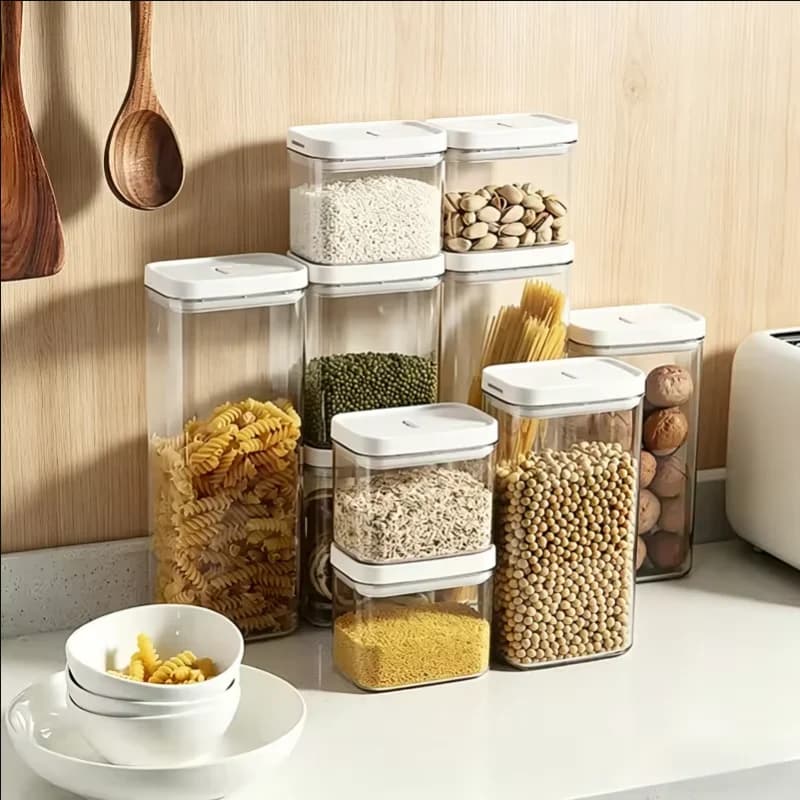 Transparent Pasta Storage Container – Sealed Food Grain, Snack & Dry Food Storage Box 0.5–1.8L