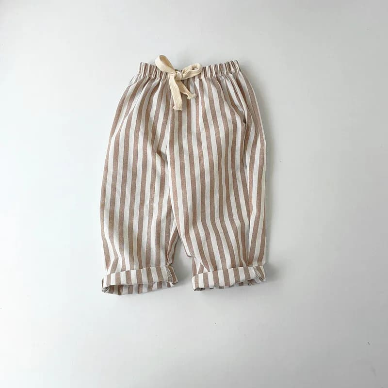 Kids Linen Cotton Stripe Pants – Loose Casual Trousers for Boys & Girls, Summer & Autumn