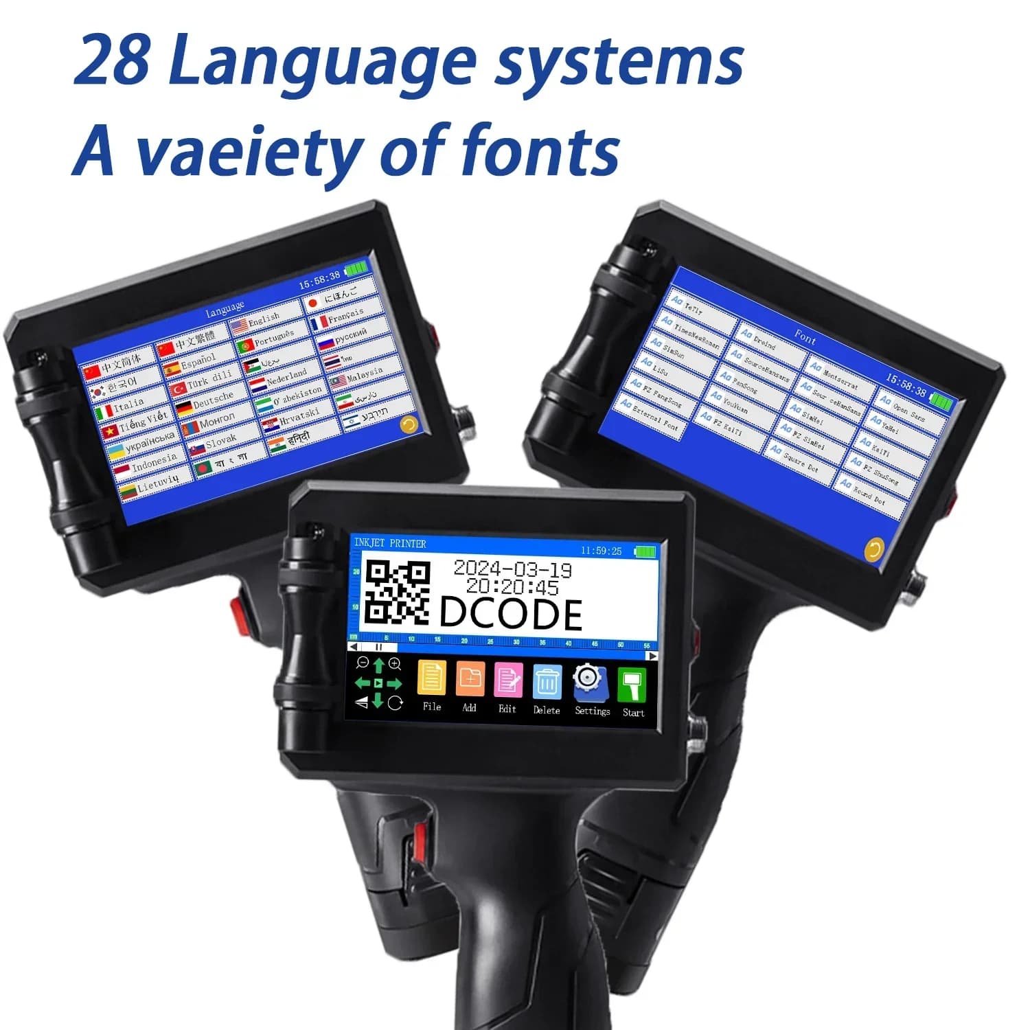 Handheld Inkjet Printer 600DPI – Portable Touchscreen Coding & Marking Printer for Wood, Metal, Plastic & Cartons