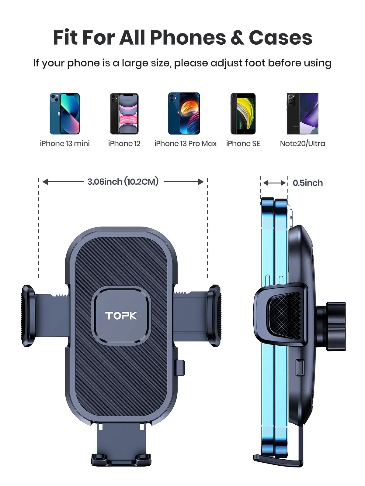 Universal Car Phone Holder – Strong Air Vent, Dashboard & Windshield Mount with Adjustable Viewing