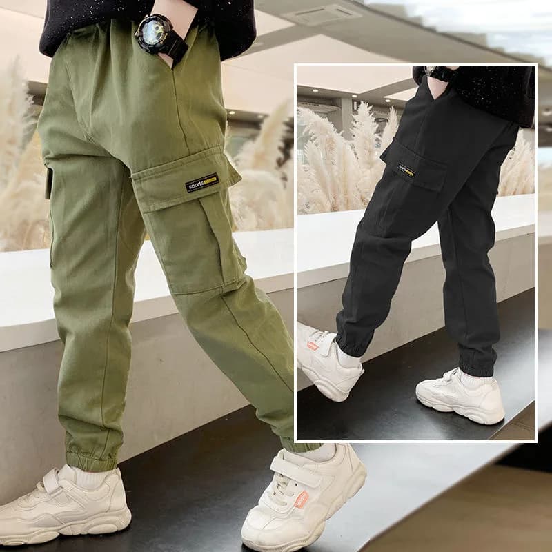 Boys Slim Fit Cargo Pants – Casual Outdoor Trousers for Kids & Teen Boys Ages 3–14