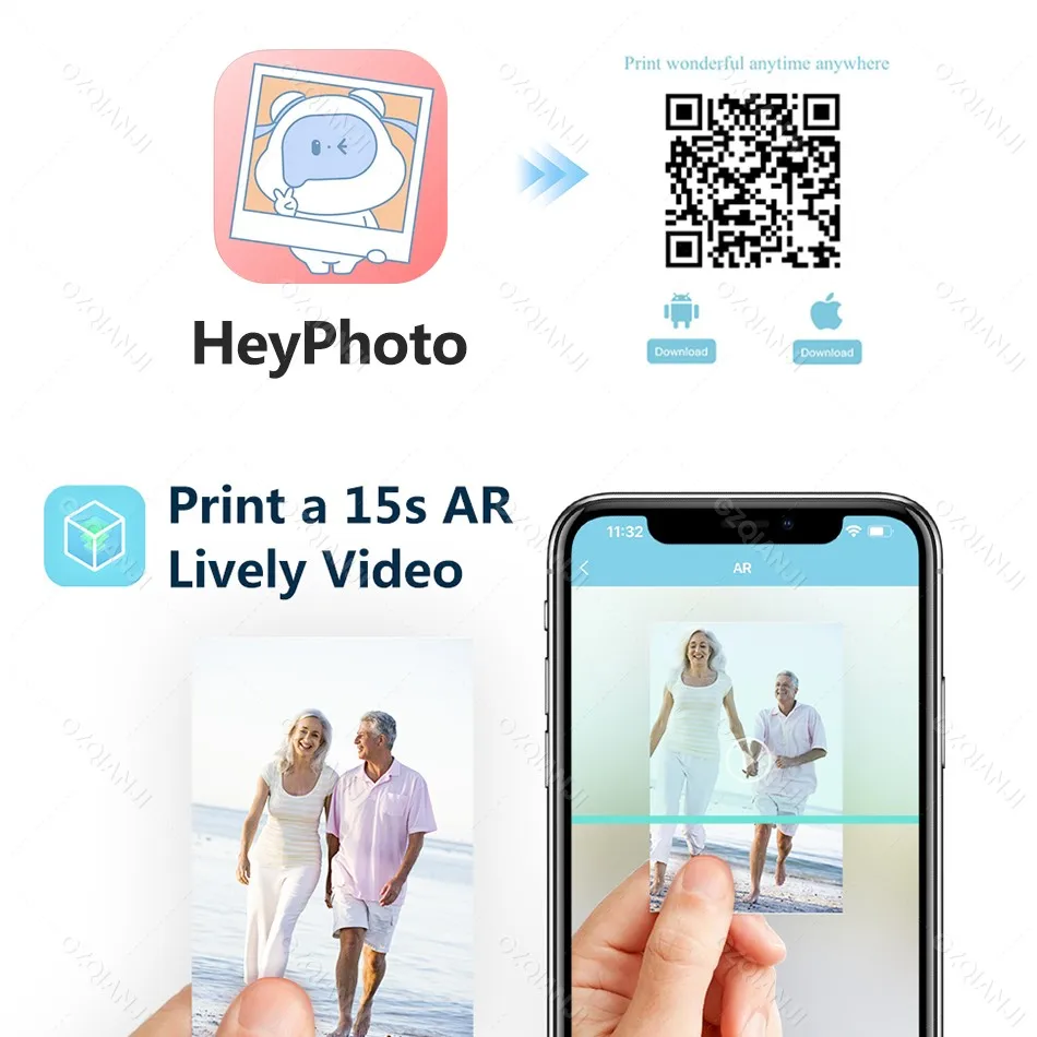 HPRT MT53 Mini Photo Printer – Wireless 2×3 Inch Pocket Printer for iOS & Android with Bluetooth