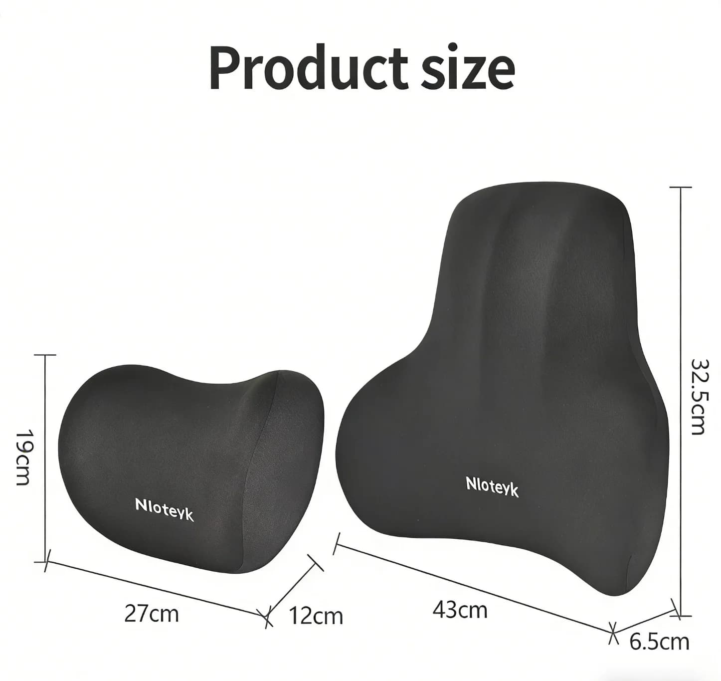 Memory Foam Car Neck & Lumbar Support Cushion – Universal Headrest & Waist Pillow for Car Seats