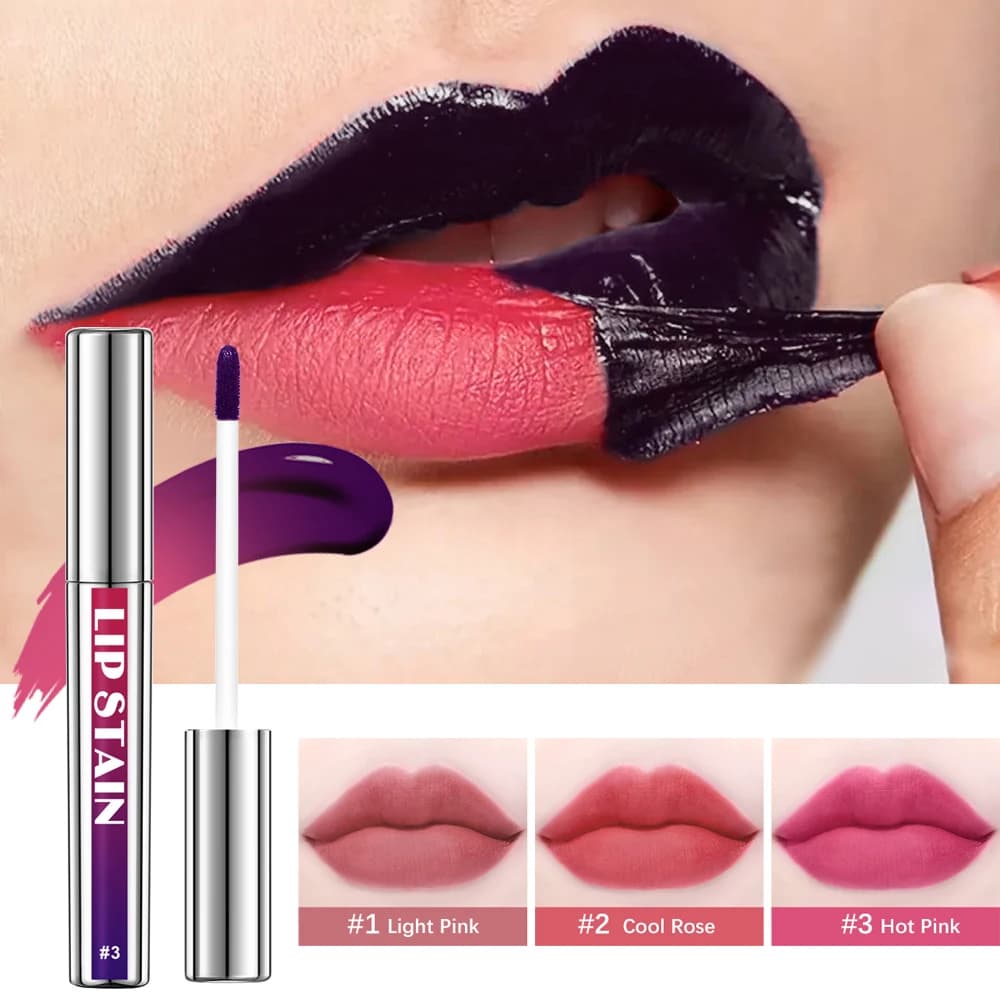 Lakerain Lip Stain 2.5ml Waterproof Long Lasting Lip Tint in 3 Colors