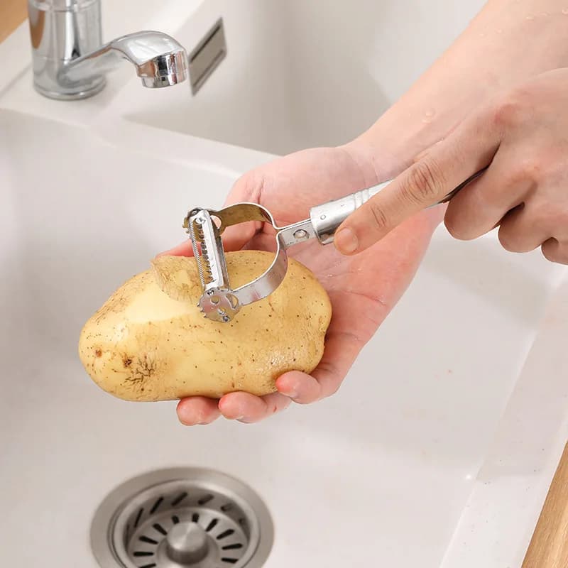 Stainless Steel Vegetable Peeler & Julienne Slicer – Multifunctional Potato, Carrot & Cucumber Grater