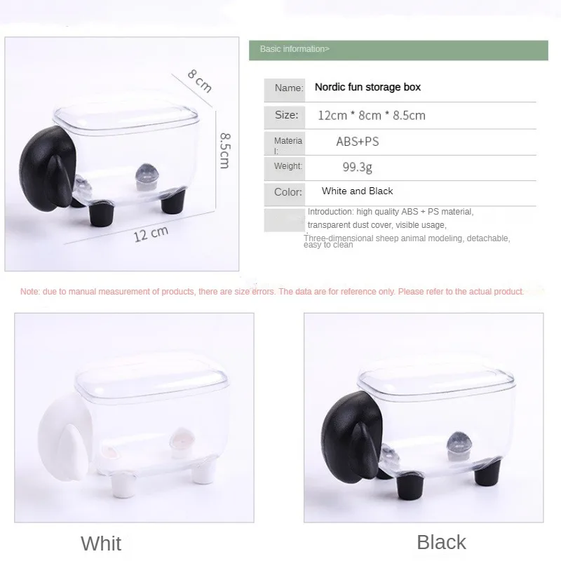 3-Piece Acrylic Makeup Organizer Set – Transparent Sheep Design Storage Boxes for Cotton Swabs & Makeup Pads