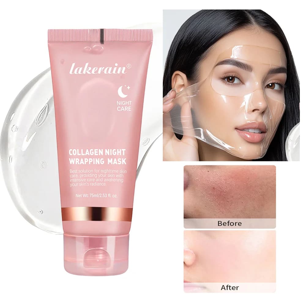 Lakerain Collagen Night Wrapping Mask 75ml – Hydrating Peel Off Overnight Facial Mask for Firm & Radiant Looking Skin