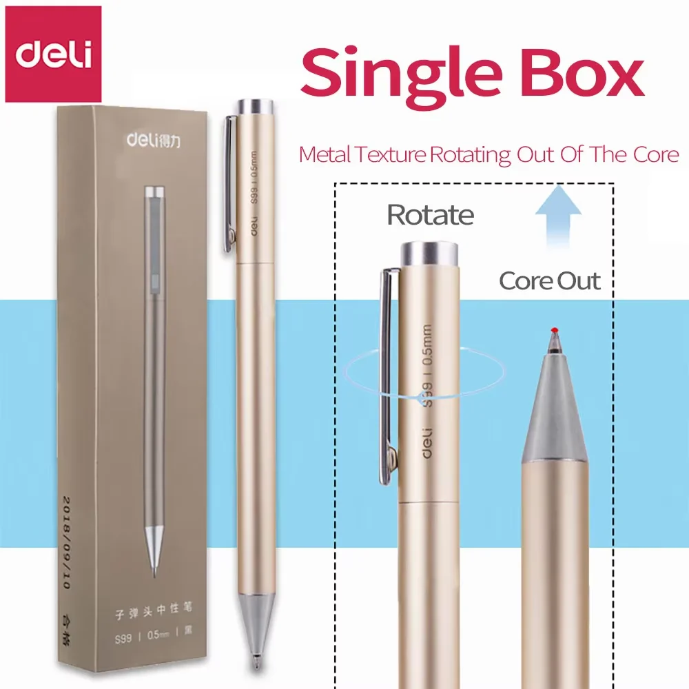 DELI Premium Metallic Signature Pens 0.5mm – Gold & Silver Gel Ink Pens for Certificates, Awards & Menus