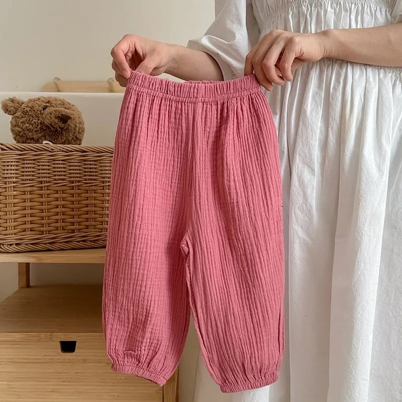 Kids Loose Summer Pants – Lightweight Solid Color Trousers for Baby Girls & Children