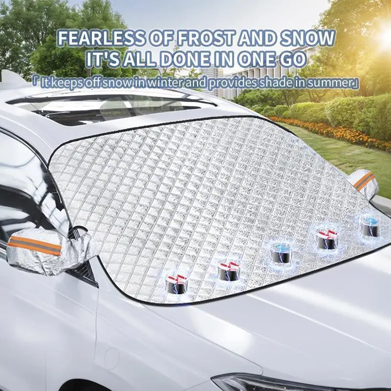 Magnetic Car Windshield Sunshade – Waterproof UV & Snow Protection Cover for Front Windscreen