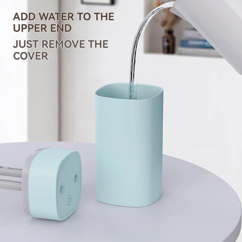 600mL Mini USB Humidifier – Double Spray Cool Mist Diffuser with Colorful Ambient Light