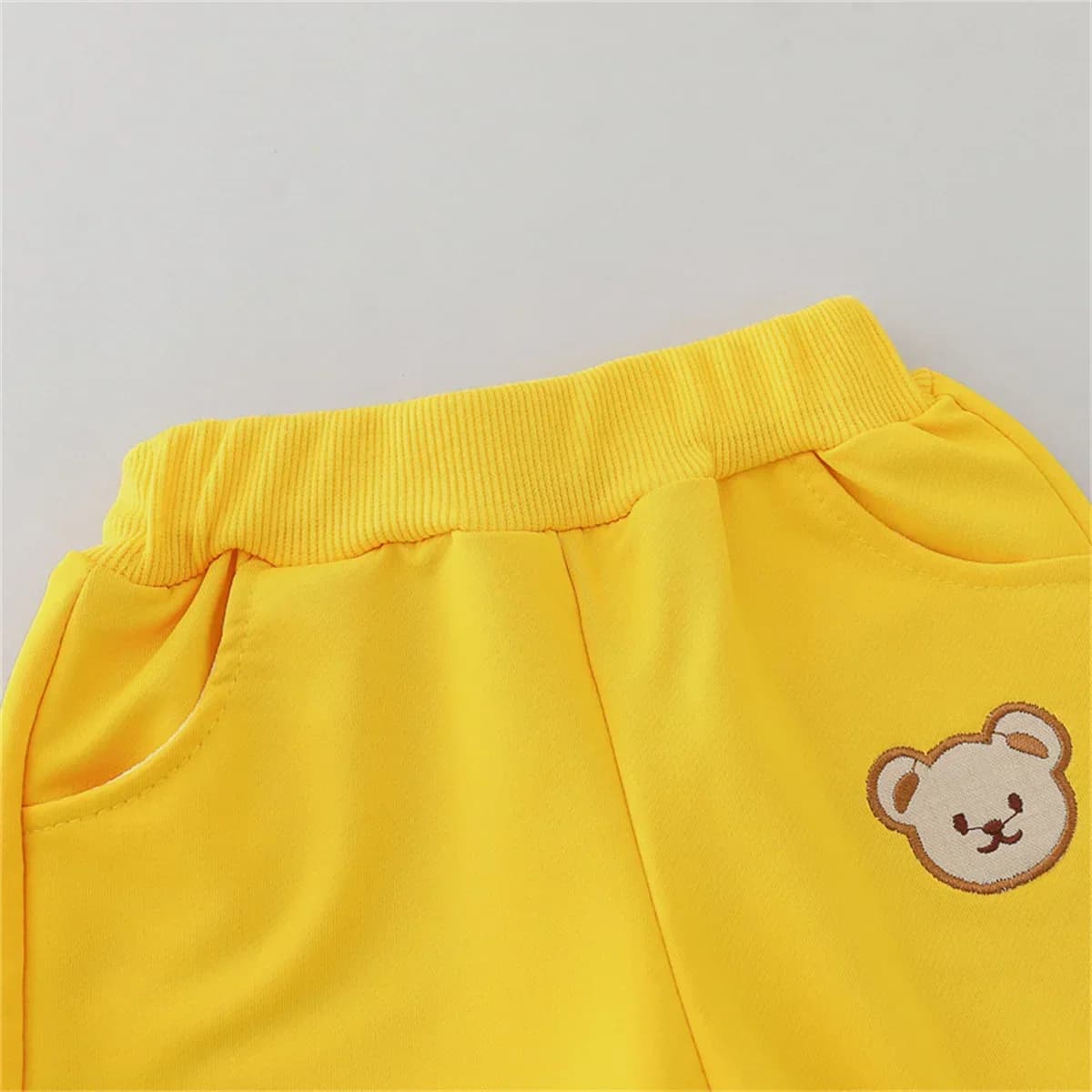2-Piece Kids Bear Outfit Set – Long Sleeve Round Neck Top & Pants for Spring and Autumn