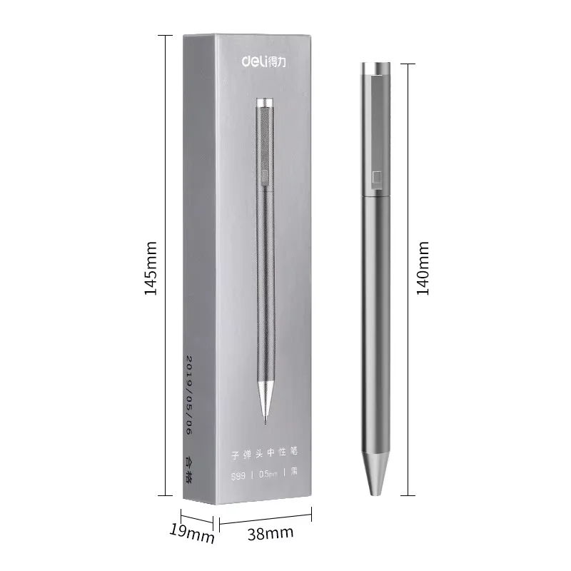 DELI Premium Metallic Signature Pens 0.5mm – Gold & Silver Gel Ink Pens for Certificates, Awards & Menus