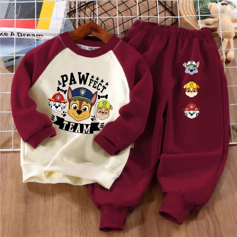 PAW Patrol Boys 2-Piece Set – Printed Long Sleeve Sweatshirt & Matching Pants for Spring & Fall