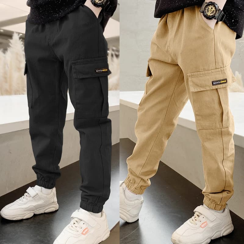 Boys Slim Fit Cargo Pants – Casual Outdoor Trousers for Kids & Teen Boys Ages 3–14
