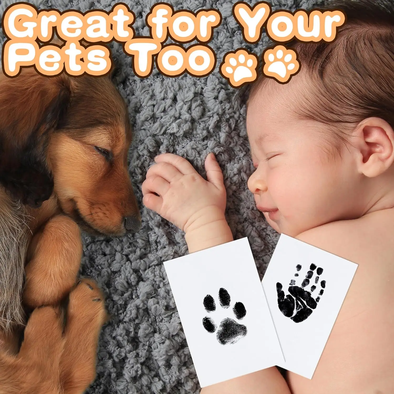 Pet Paw Print Keepsake Kit – Inkless Dog & Cat Paw and Nose Print Impression Pad