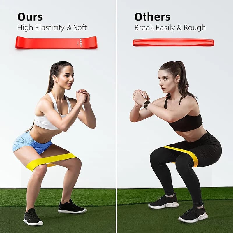 Resistance Bands Set 5 Levels – Natural Latex Exercise Bands for Legs, Arms & Full Body Workouts