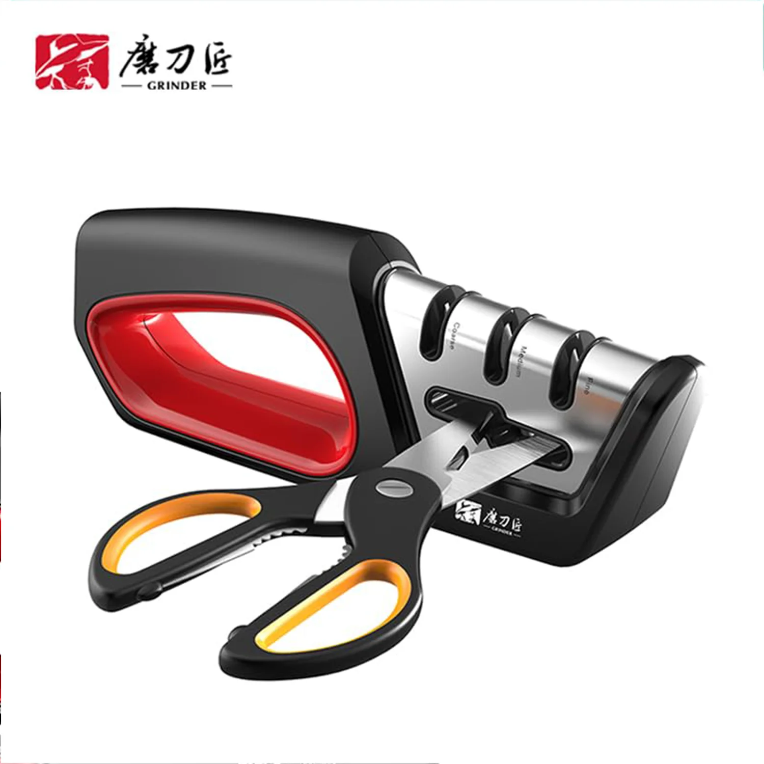 4-in-1 Kitchen Knife Sharpener – Multi-Stage Blade Sharpening Tool with Scissors Sharpener