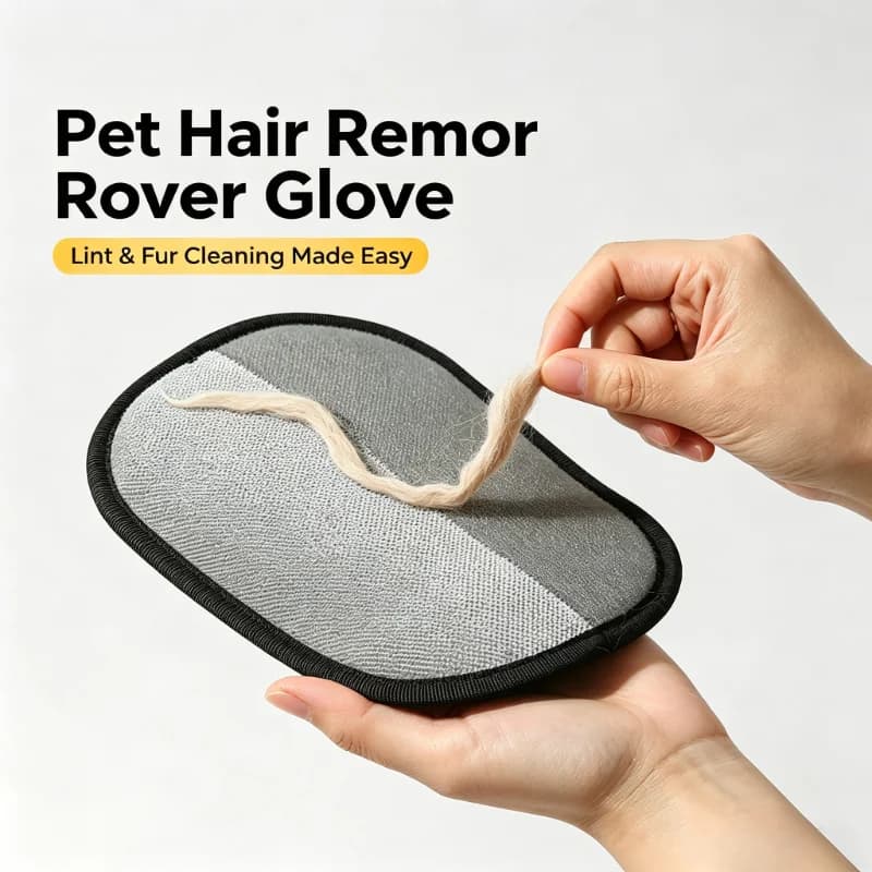 Reusable Pet Hair Remover Glove – Static Lint Cleaning Brush for Dog & Cat Hair on Clothes, Sofa & Carpet