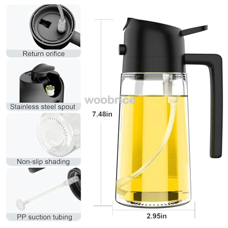 2-in-1 Oil Sprayer & Brush – Refillable Cooking Oil Dispenser for Air Fryer, Grilling, Roasting & Salad