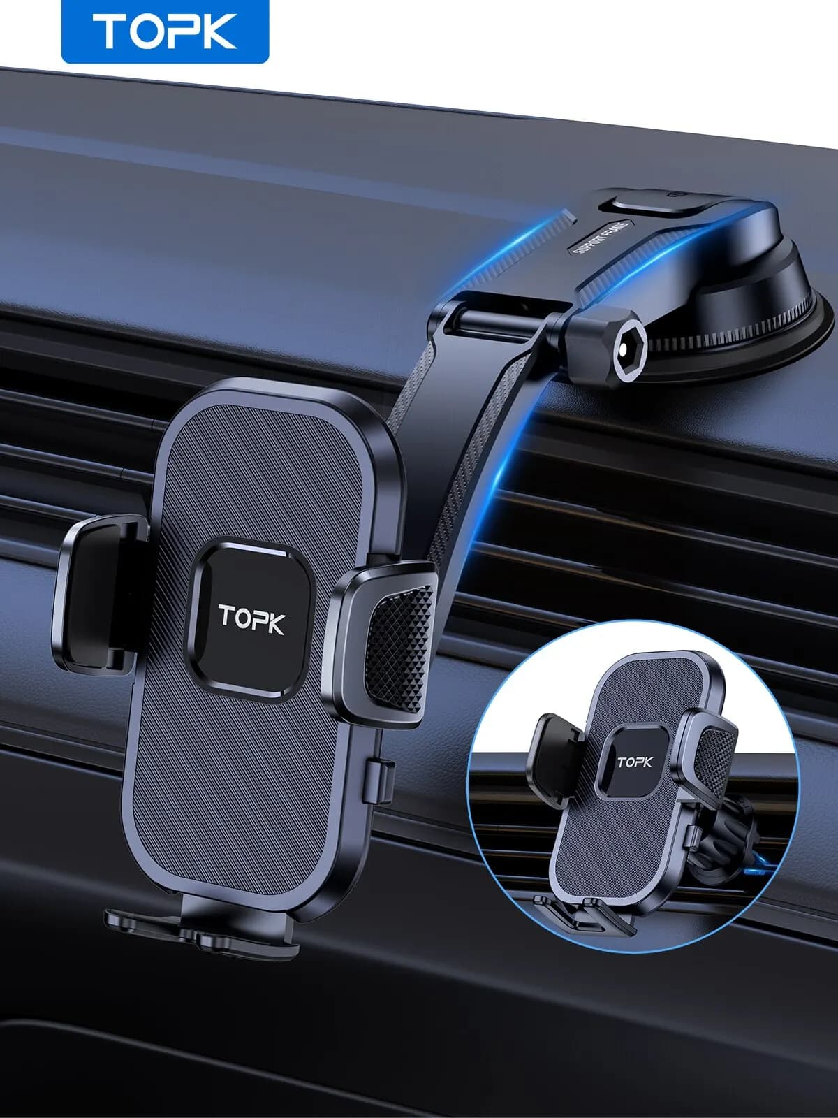 Universal Car Phone Holder – Strong Air Vent, Dashboard & Windshield Mount with Adjustable Viewing