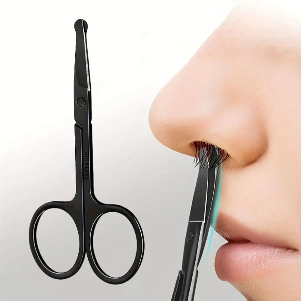 Precision Nose Hair Scissors – Round Tip Facial Grooming Trimmer for Nose, Ear, Eyebrow & Beard Hair