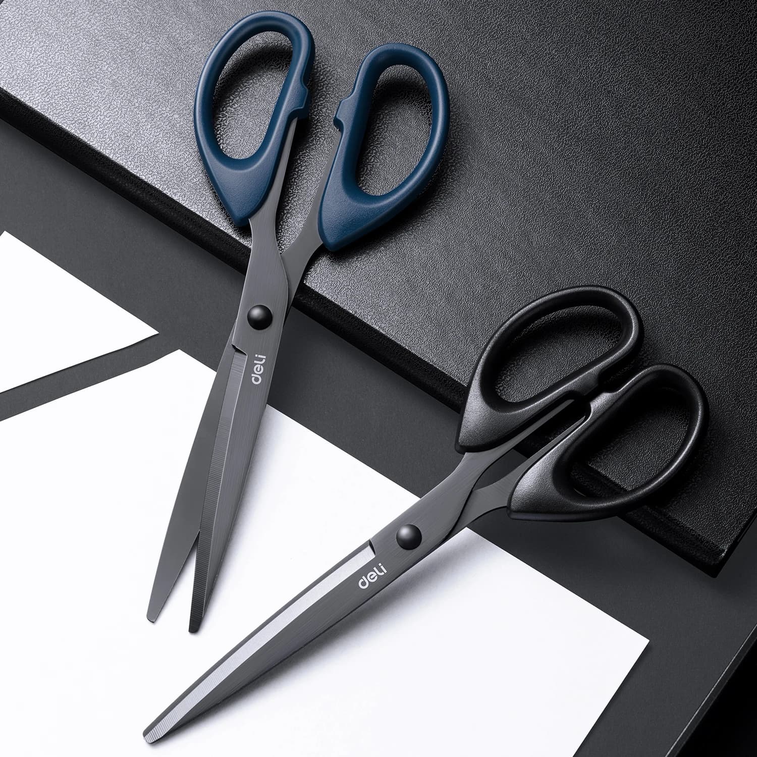 DELI Professional Office Scissors 180mm – Heavy Duty Stainless Steel Scissors for Paper, Craft & Office Use