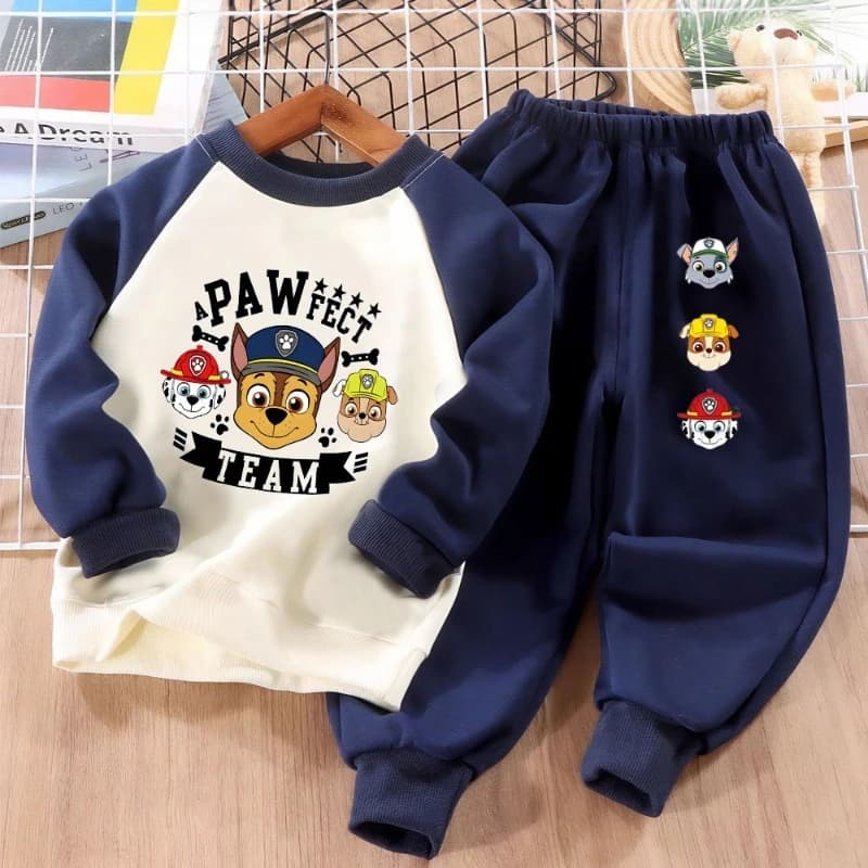 PAW Patrol Boys 2-Piece Set – Printed Long Sleeve Sweatshirt & Matching Pants for Spring & Fall