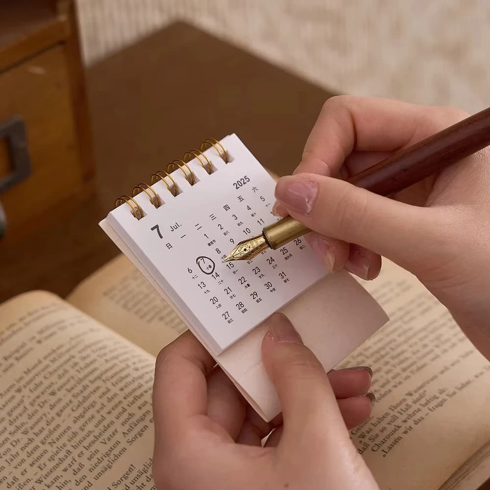 2026 Mini Desk Calendar – Compact Spiral-Bound Desktop Calendar for Office, Home & Study