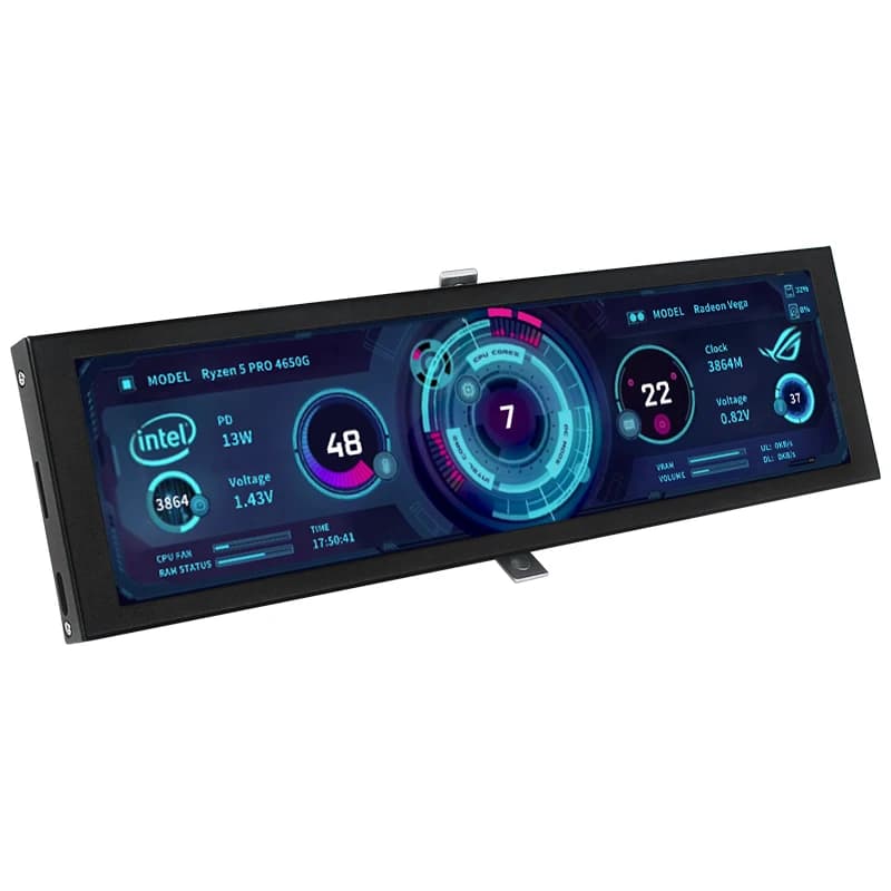 TURZX 8.8-Inch USB Secondary Monitor – 1920×480 IPS PC Display for CPU, GPU & RAM Monitoring